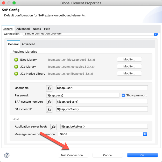 module1 lab2 add sap conn config test